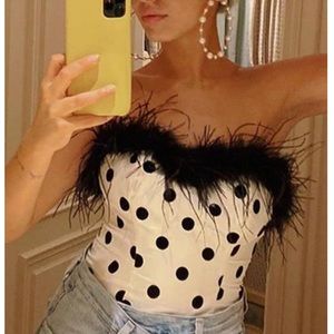 LPA Aida Top in Ivory and Black Size Small